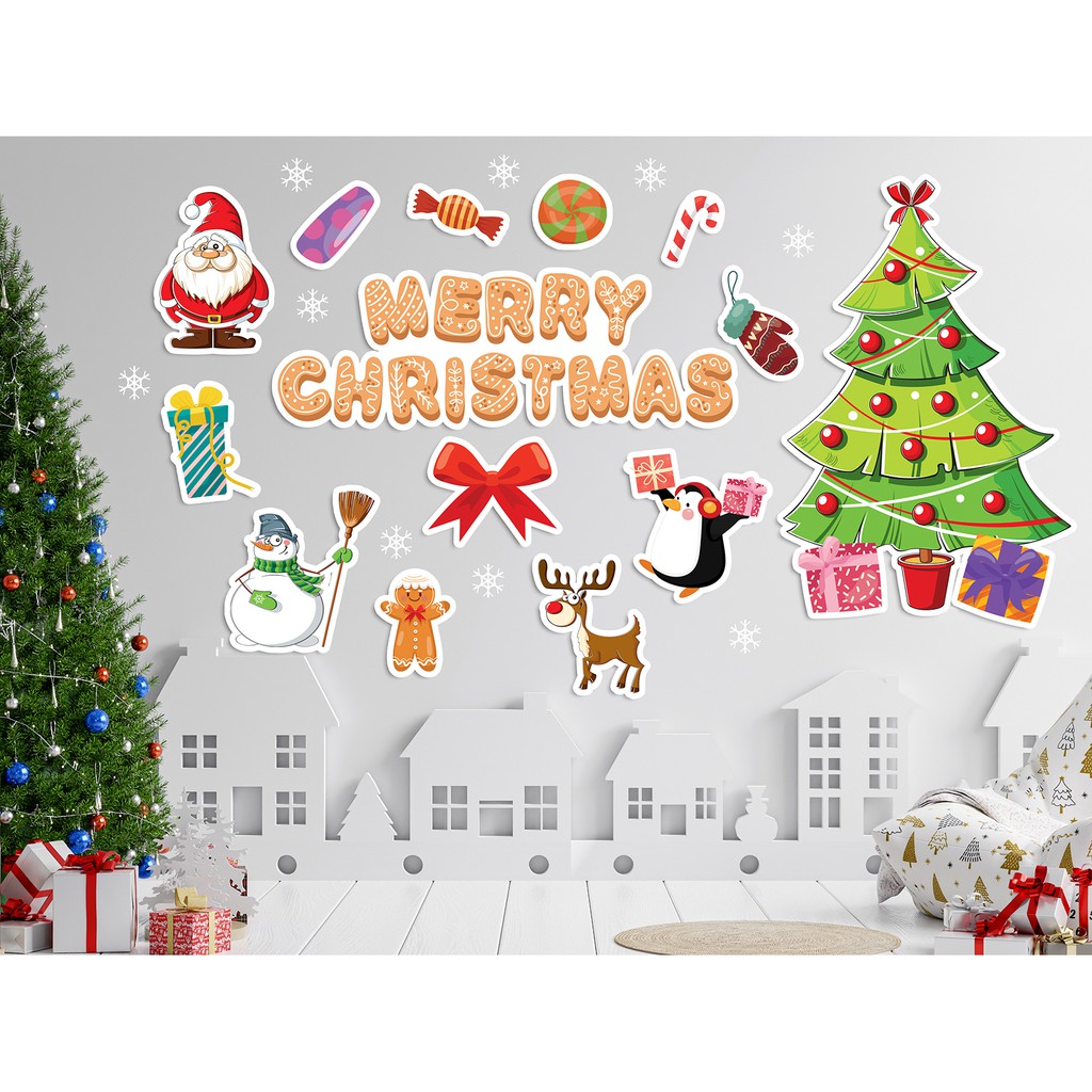 Giấy Dán Cửa Kính Trang Trí Noel Mã NE04 - Decal Dán Trang Trí Cửa Hàng Mới Nhất Tại Azsticker