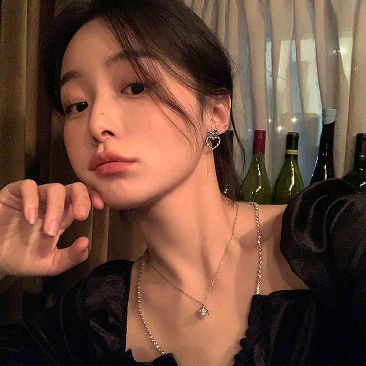 Khuyên Tai Bạc Hình Trái Tim Phong Cách ins Phong Cách Mới 2022 Cho Nữ