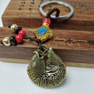 Móc khóa phong thủy cá chép đồng thau đem lại vượng khí