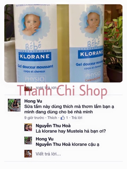 Sữa tắm gội Klorane chai lẻ 500ml