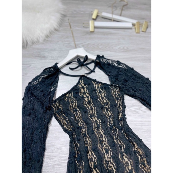 ❤️Đầm ren midi xẻ tà