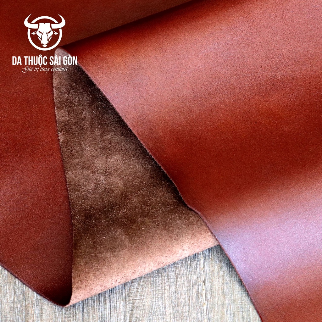 10 Pia da bò Flexible cao cấp màu nâu đỏ thương hiệu Da Thuộc Sài Gòn - Bán da bò làm handmade