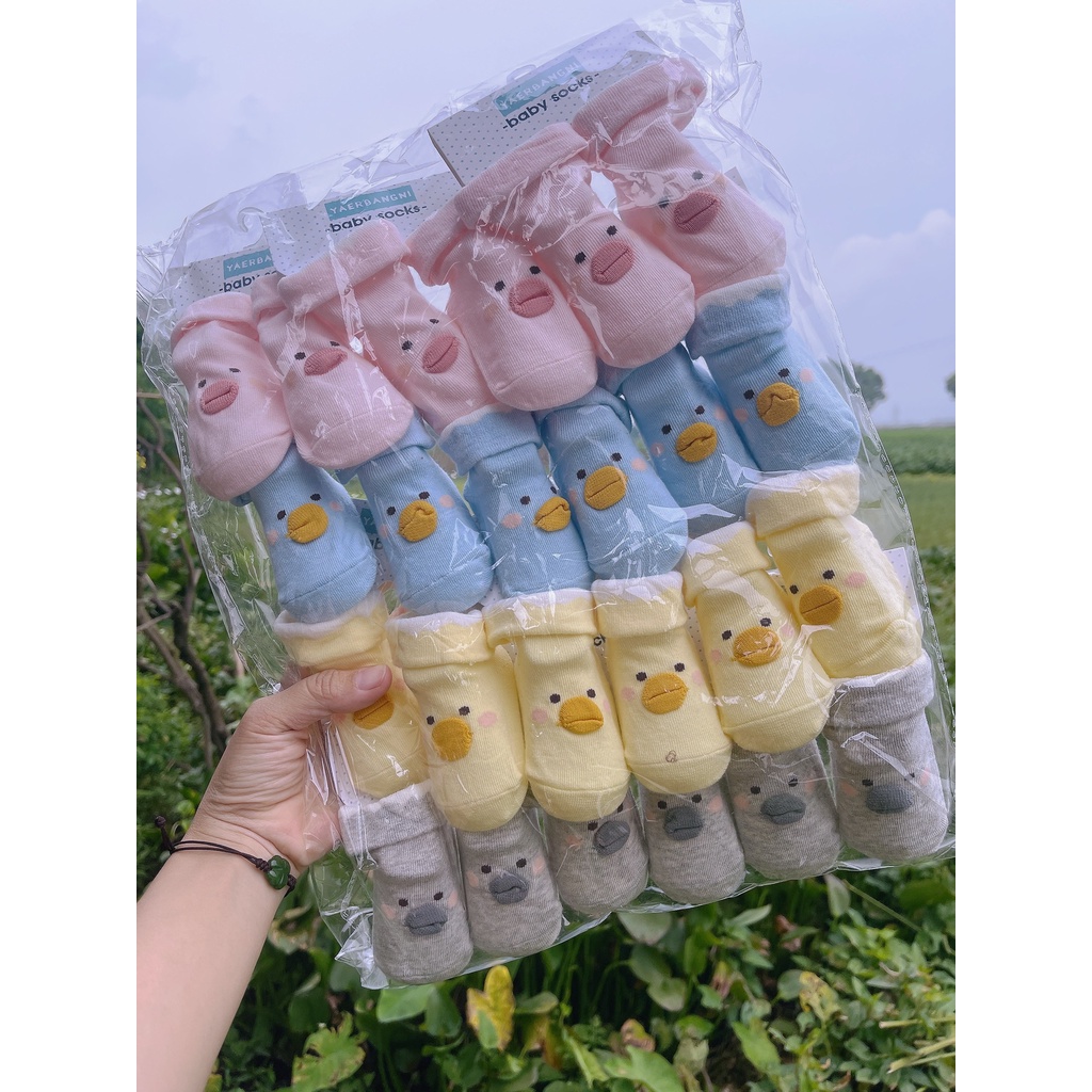 Tất sơ sinh cotton len hình thú đáng yêu 0 - 6 tháng