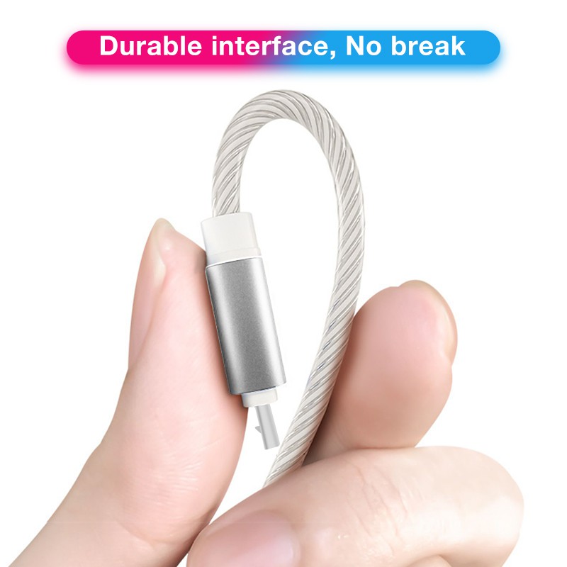 Dây Cáp Sạc Dữ Liệu Micro Usb Loại C Có Đèn Led Phát Sáng Cho ip