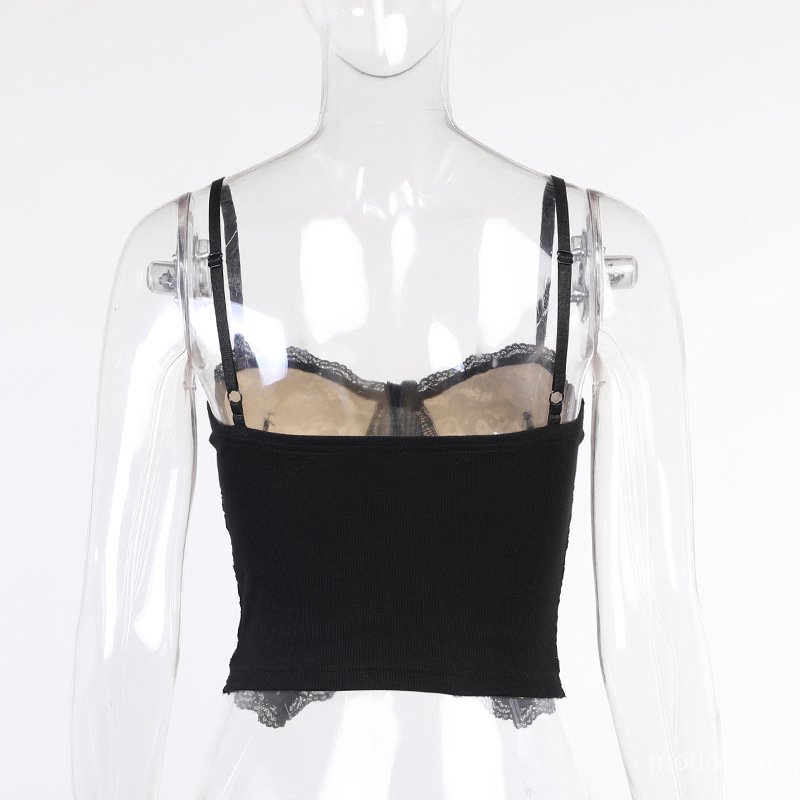 Áo Hai Dây Hở Lưng Phối Ren Gợi Cảm Cho Nữ