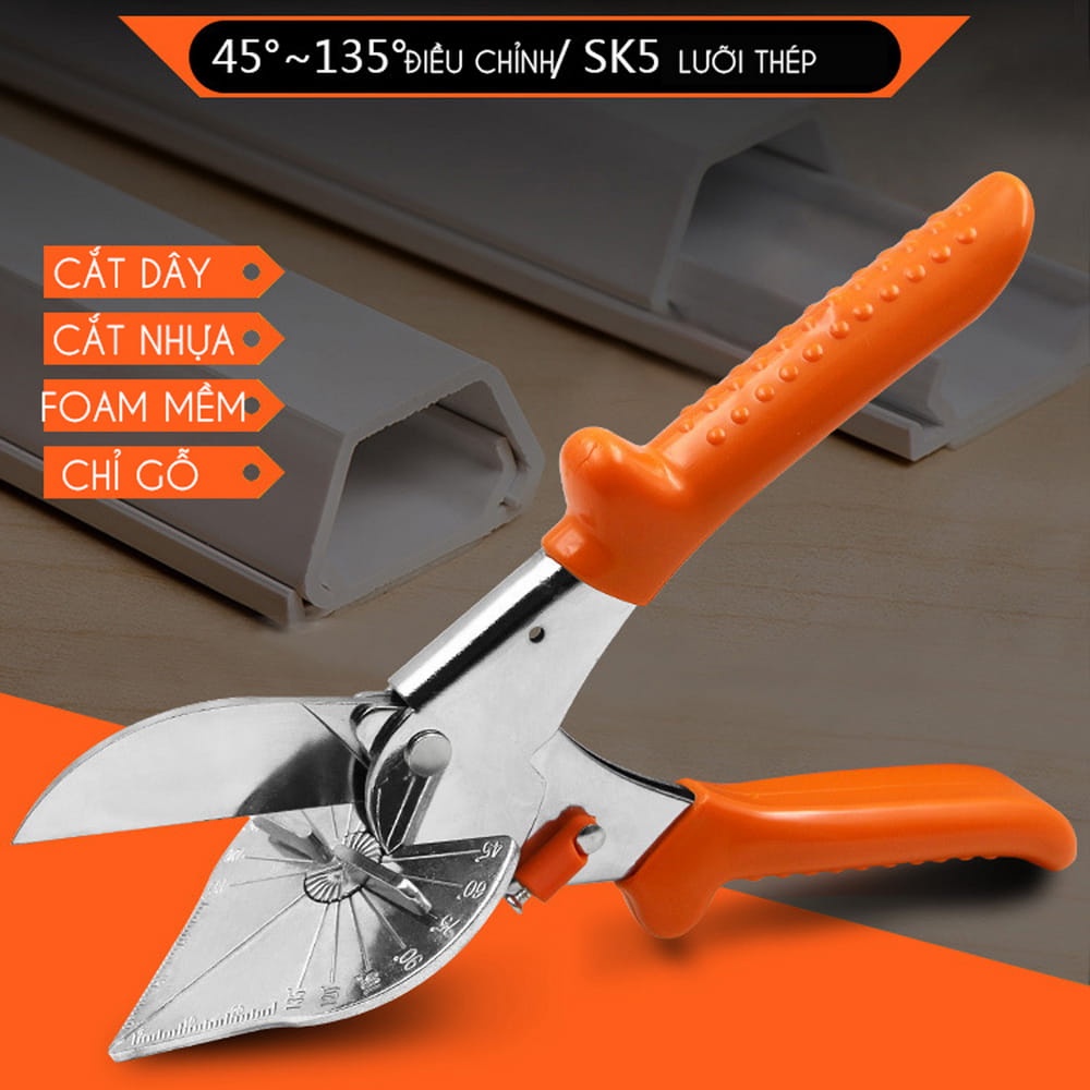 Kéo cắt góc có điều chỉnh góc - Cắt máng ghen, nẹp gỗ, ống nhựa, PVC, Mica