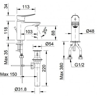 Vòi chậu lavabo Inax LFV-502S
