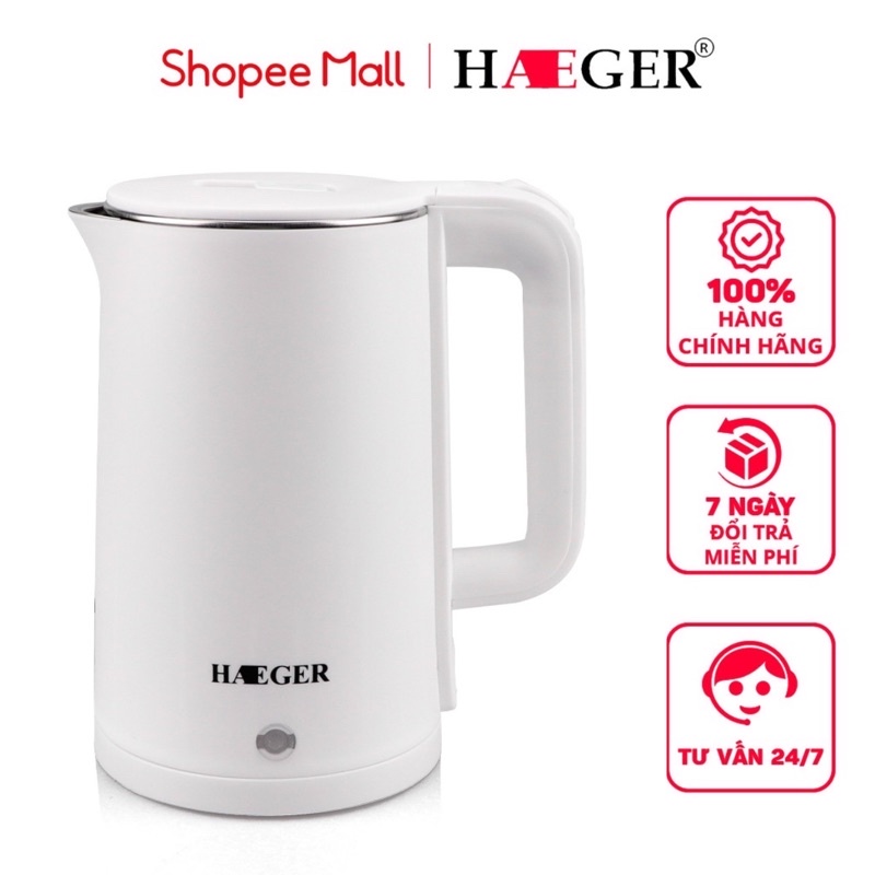 Ấm Siêu Tốc 2 Lớp HAEGER HG-7863 2L Công Xuất 2000w