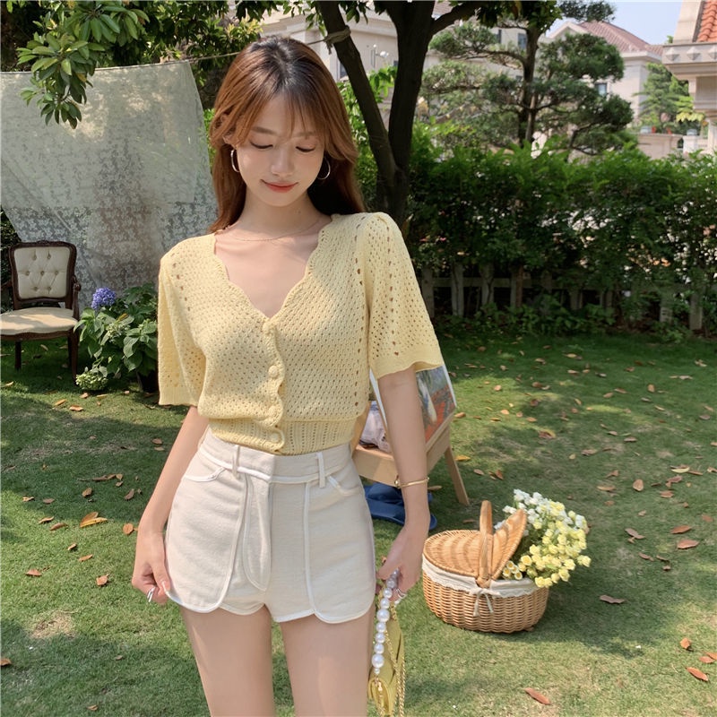 Áo Khoác Cardigan Dệt Kim Mỏng Tay Ngắn Thời Trang Dành Cho Nữ  tao bao