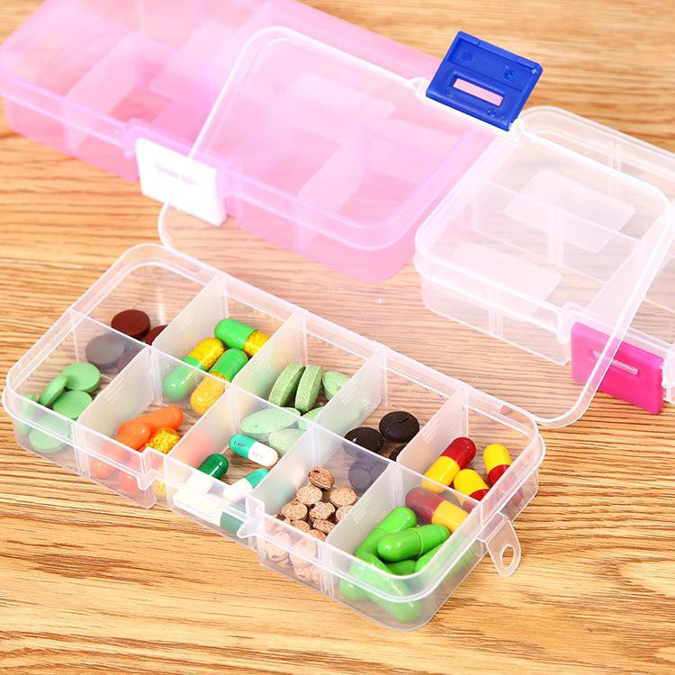 Hộp đựng đồ 10 ngăn, 15 ngăn trong suốt đựng đồ trang sức nhỏ xinh tiện lợi 1253 siêu thị gia đình vp88