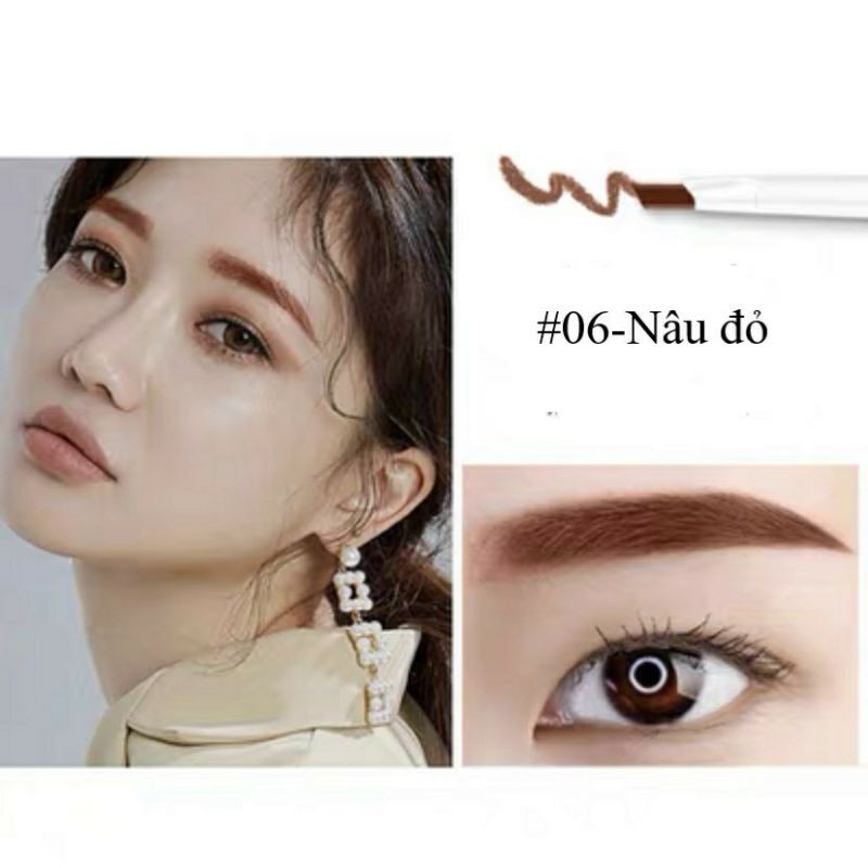 Bút chì kẻ mày Lameila Eyebrow Pencil 801,chì kẻ mày không thấm nước lâu trôi,thiết kế 2 đầu tiện lợi,đầu kẻ sắc nét