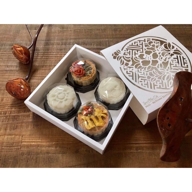 10 bộ hộp đựng bánh trung thu laser kèm túi xách đồng bộ