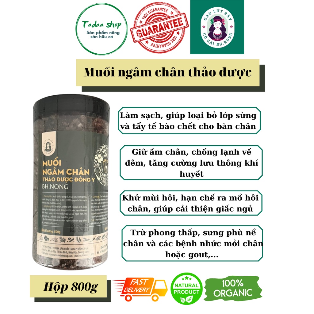 Muối Ngâm Chân Thảo Mộc Đông Y Bh.Nong Hỗ Trợ Ngủ Ngon, Chăm Sóc Đôi Chân (Dùng Được 25-30 Lần) Giá rẻ