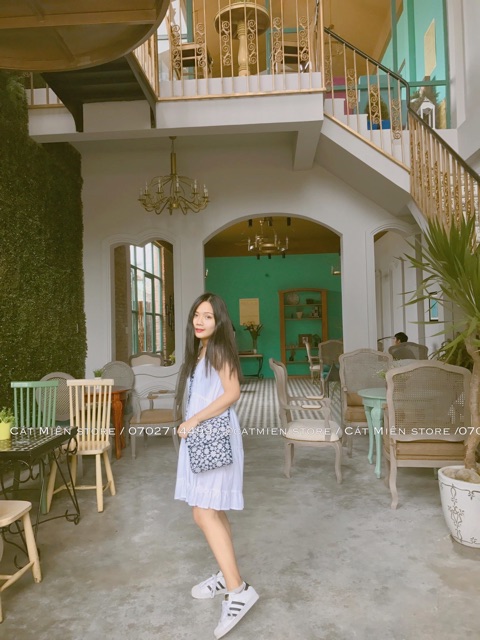 Đầm babydoll 3 tầng vải lanh