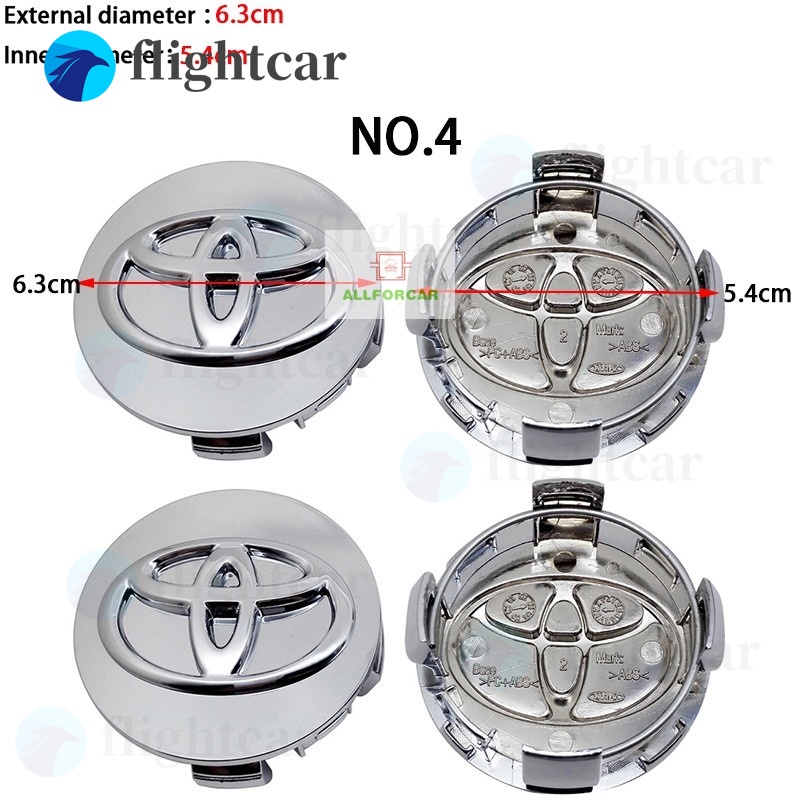 Set 4 Nắp Đậy Trục Bánh Xe 57mm 58mm 62mm 63mm Cho Toyota Avanza Innova Revo Estimate Corolla Camry Yaris Altis Vios