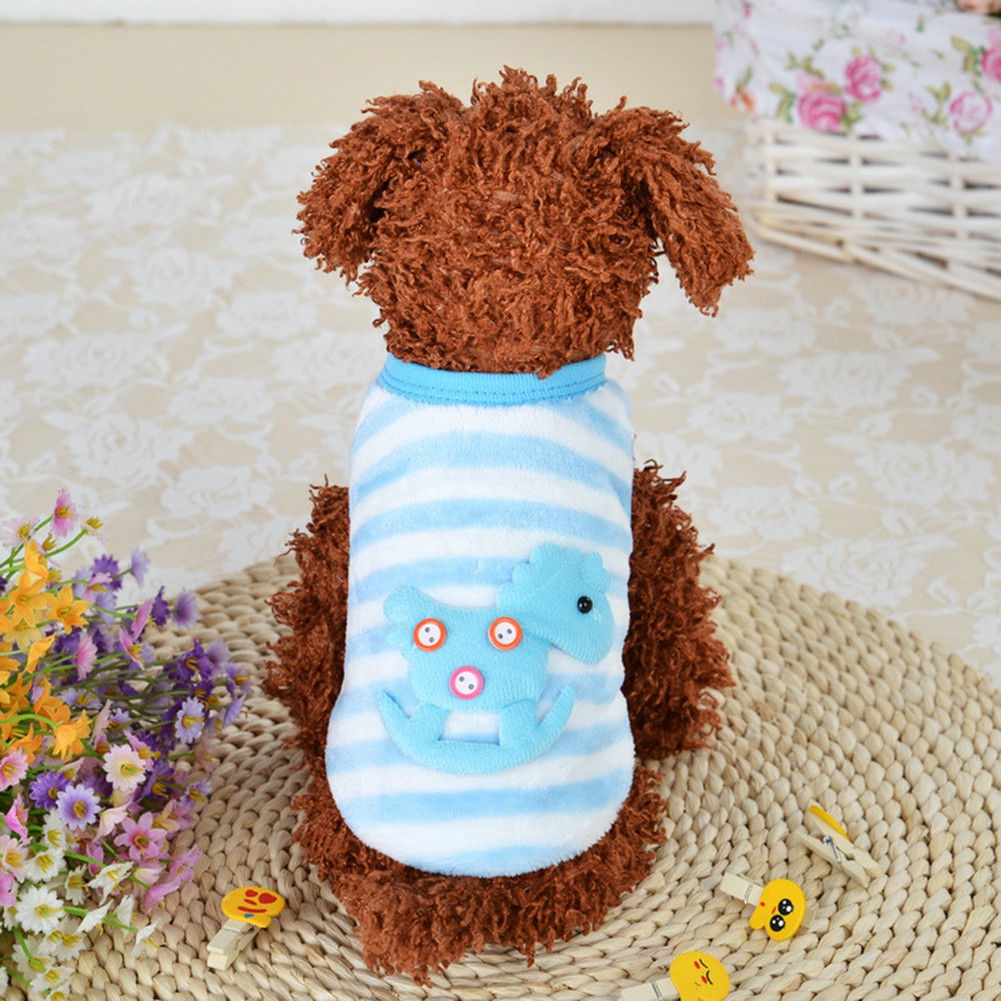 Áo ba lỗ họa tiết hoạt hình chất liệu vải lông cừu san hô mềm mại dành cho cún cưng