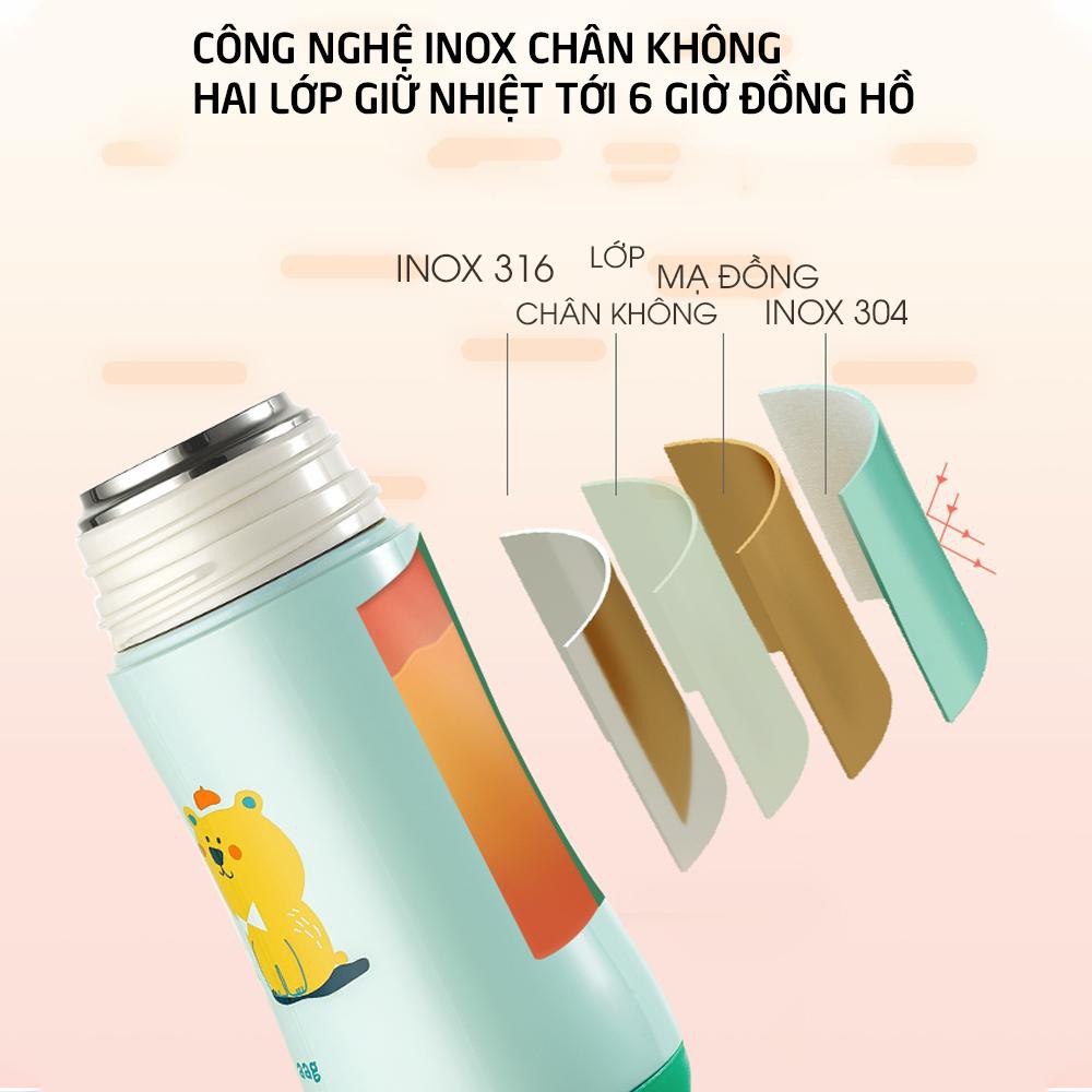 Bình giữ nhiệt inox AAG 386 quai cầm tiện lợi 260ml - 360ml cho bé