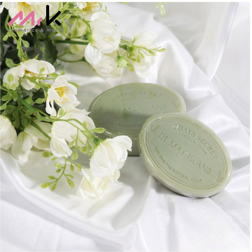 Sữa rửa mặt dạng bánh May Island 7Day Secret Centelacica Pore Cleansing Soap nhập khẩu Hàn Quốc làm sạch dành cho da mụn