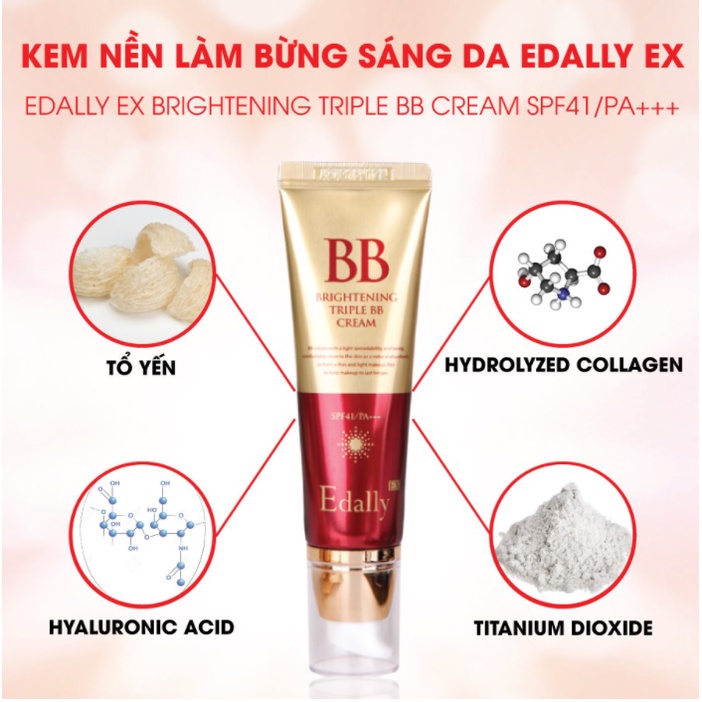 [CHÍNH HÃNG EDALLY] KEM NỀN NÂNG TONE DA GẤP 3 LẦN EDALLY EX – KEM TRANG ĐIỂM CHỐNG NẮNG CAO CẤP BB CREAM SPF30/PA++