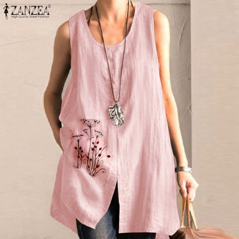 Áo ZANZEA Không Tay Cổ Tròn Thời Trang Quyến Rũ Cho Nữ | BigBuy360 - bigbuy360.vn