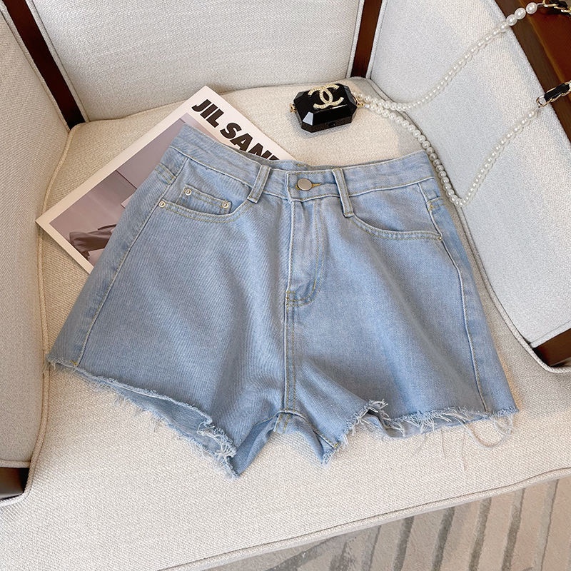 Quần Short Denim Dáng Chữ A Ống Rộng Thiết Kế Mới Trẻ Trung Năng Động