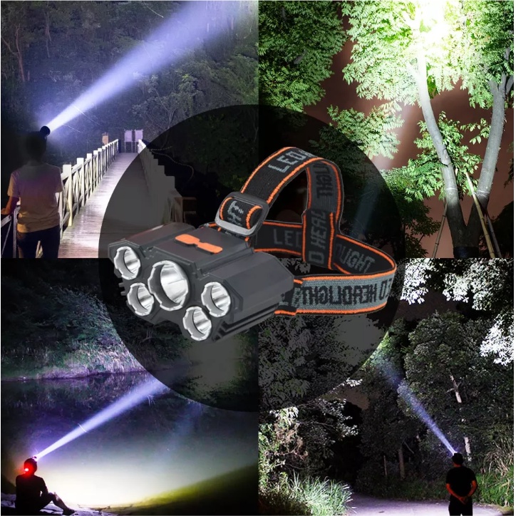 Đèn pin đội đầu siêu sáng | Đèn pha led đeo đầu | Gọn nhẹ, Chắc chắn, Ánh sáng xa, Dễ đeo thuận tiện cho các hoạt động