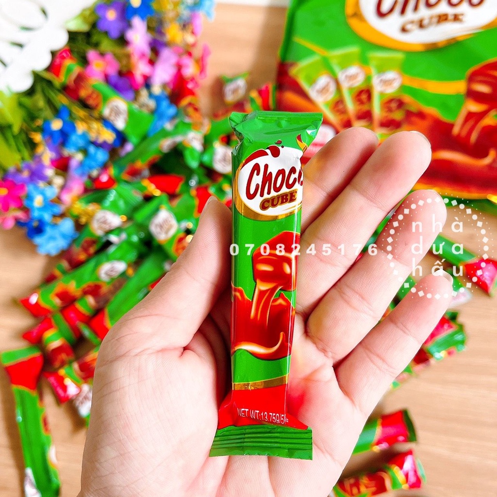 Lẻ một thanh kẹo choco cube nén Hongkong thanh gồm 5 viên 13.75g | BigBuy360 - bigbuy360.vn