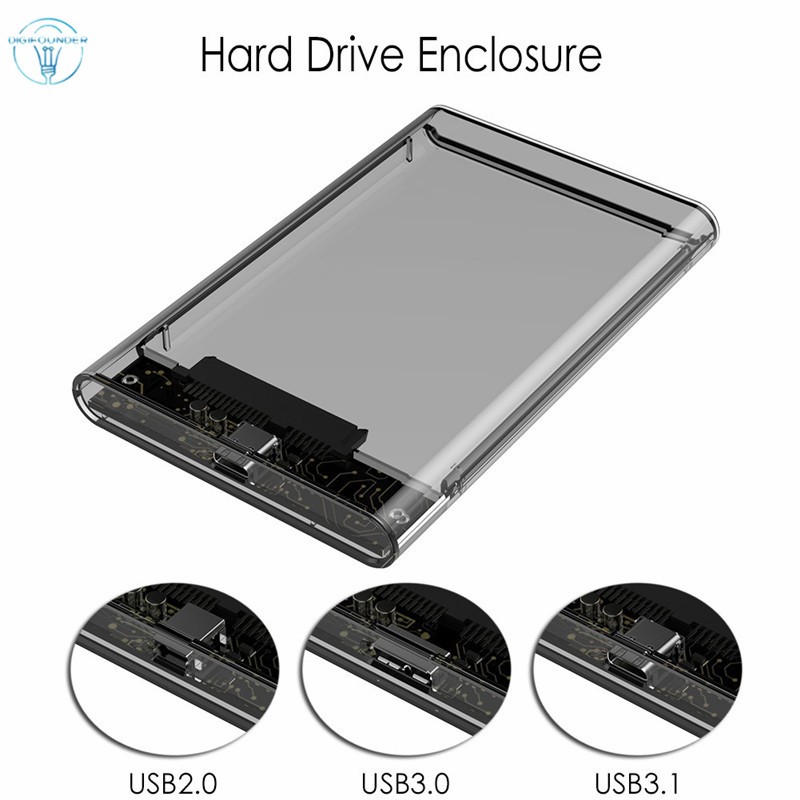 Hộp đựng ổ cứng HDD SSD trong suốt DG 2.5" SATA 2.0/3.0/3.1 USB 3.0 chất lượng cao | BigBuy360 - bigbuy360.vn