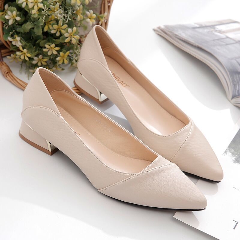 Giày Búp Bê Da Mềm Mũi Nhọn Thời Trang Xuân Thu Cho Nữ