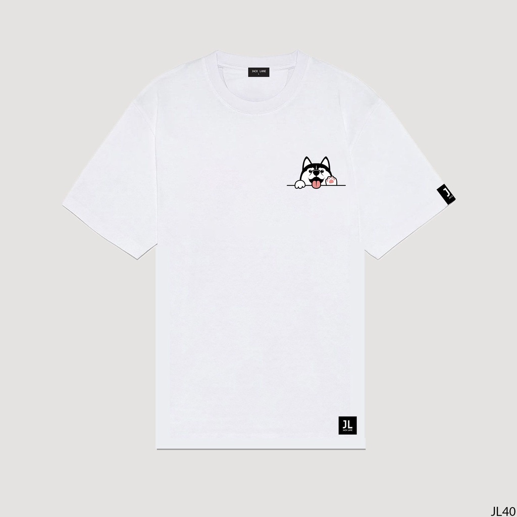 Áo Phông Oversize Husky, JACKLANE, Áo thun cộc tay Unisex Jack Lane