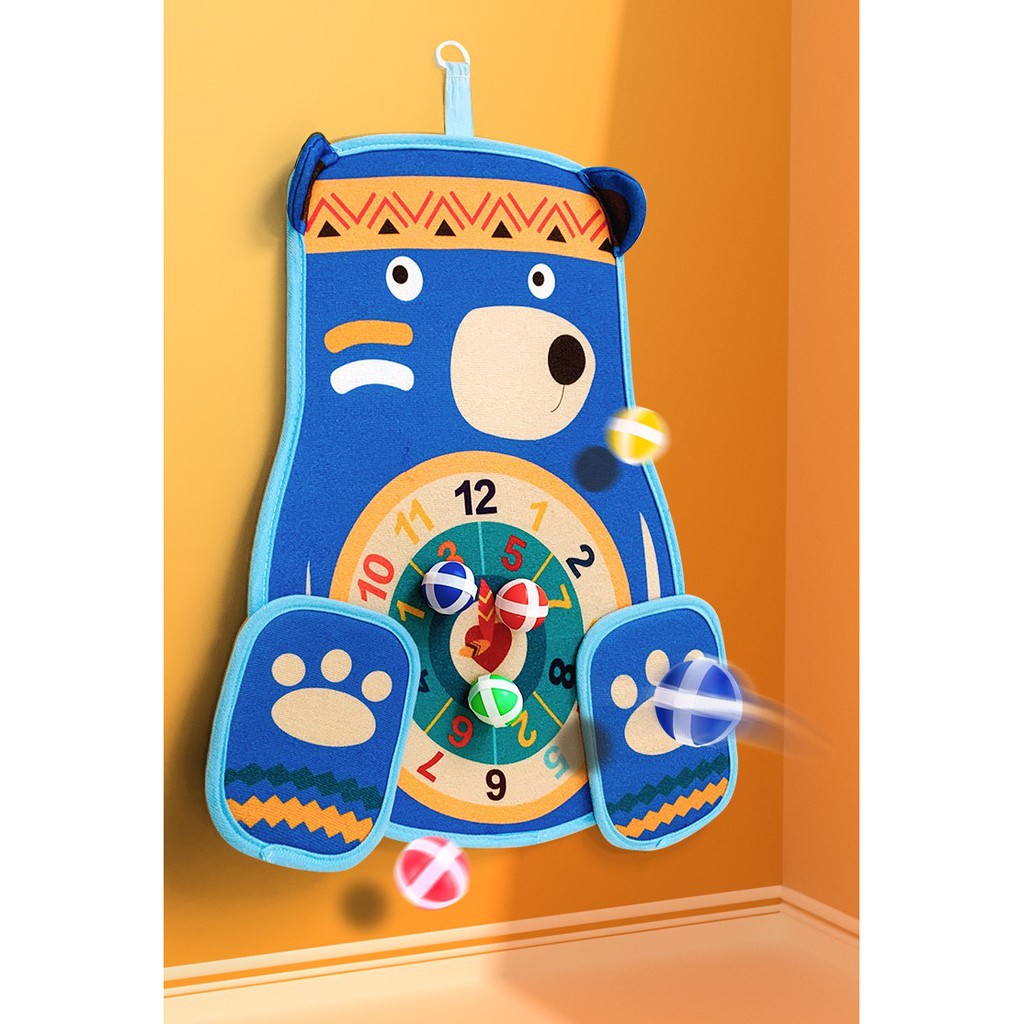 Đồ chơi ném bóng 2 mặt - Phát triển Thể chất - An toàn cho Bé - Tặng móc dán tường kèm 4 bóng dính MasterKids