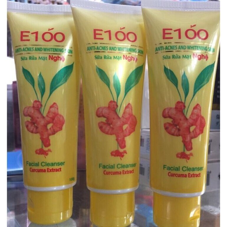 Sữa Rửa Mặt E100 100g - 80g - Nghệ - Bò - Nha Đam Cho Làn Da Sạch Và Sáng Mịn