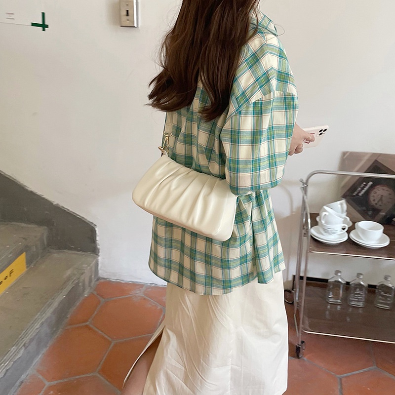 Túi Đeo Vai Hình Đám Mây Xếp Ly Xinh Xắn Dễ Phối Đồ Thời Trang Cho Nữ