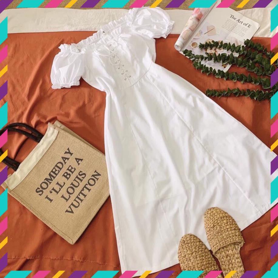 [ XẢ KHO _ THU HỒI VỐN ] Đầm dự tiệc maxi  trắng thất dây/,Đầm dạo phố/ Đầm maxi/ Đầm nữ/ Đầm công chúa (kèm hình thật). | BigBuy360 - bigbuy360.vn