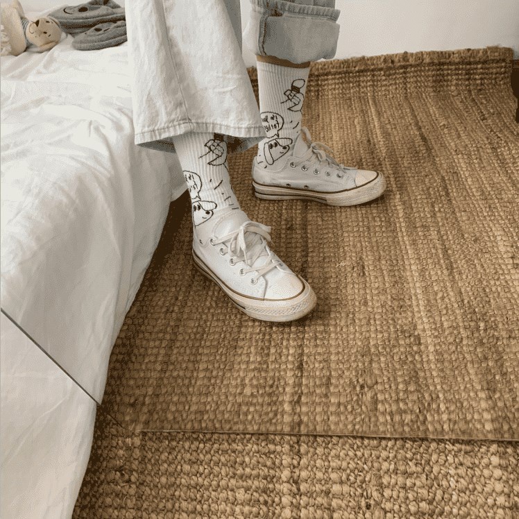 Vớ Trắng Cổ Vừa In Họa Tiết Hoạt Hình Phong Cách Nhật Bản Hàn Quốc Dễ Thương Thời Trang Cho Nữ