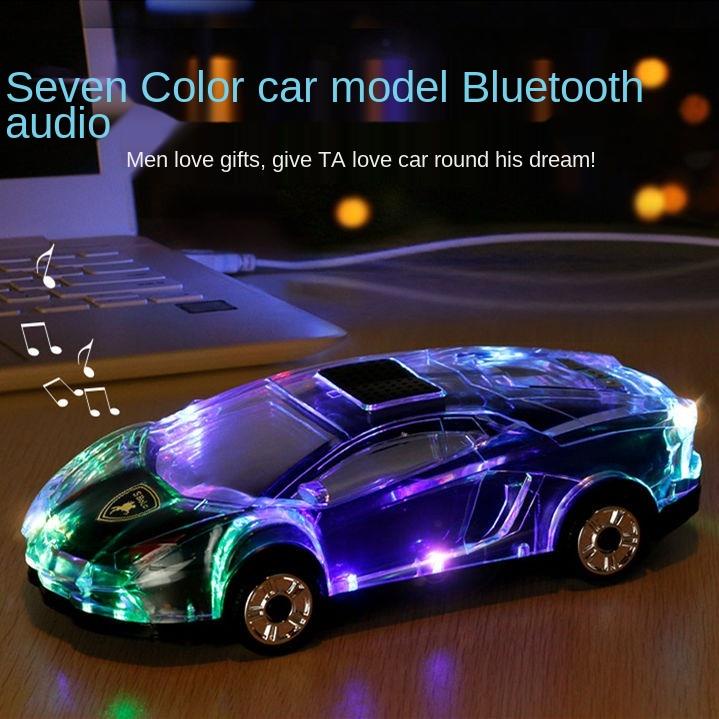 loa bluetooth tronsmartmáy ngheThiết bị âm thanhCar model Bluetooth speaker high volume double speakers subwoofer Mini colorful lights mobile phone computer home audio