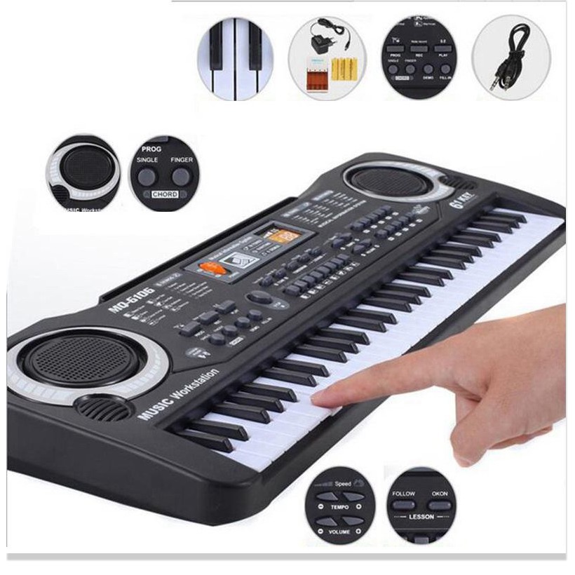 Đàn piano SALE ️ Đàn piano 61 phím cho bé, nhạc cụ giúp bé luyện tập, phát triển năng khiếu âm nhạc 6412