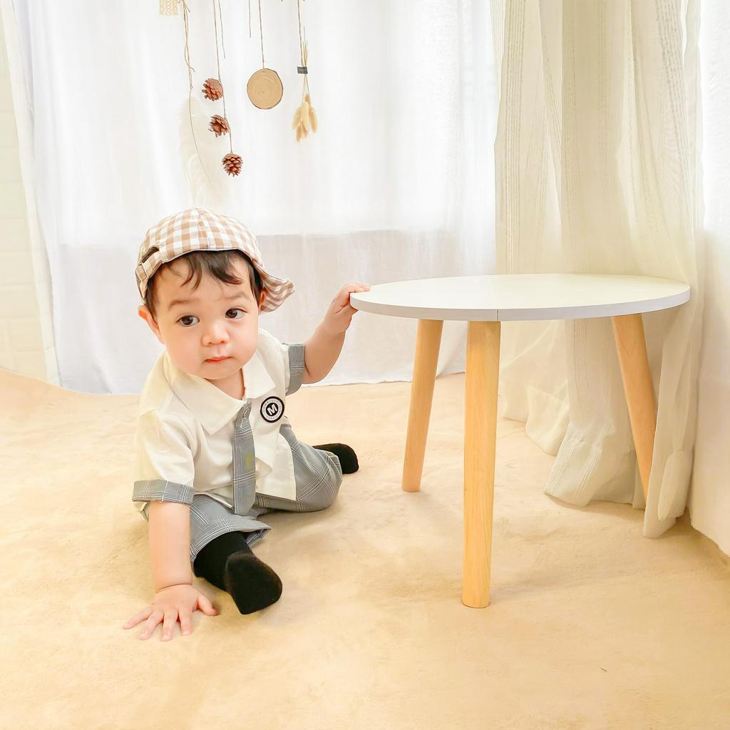 Set Áo Sơ Mi + Quần Short Phong Cách Nhật Hàn Thời Trang Cho Bé Trai