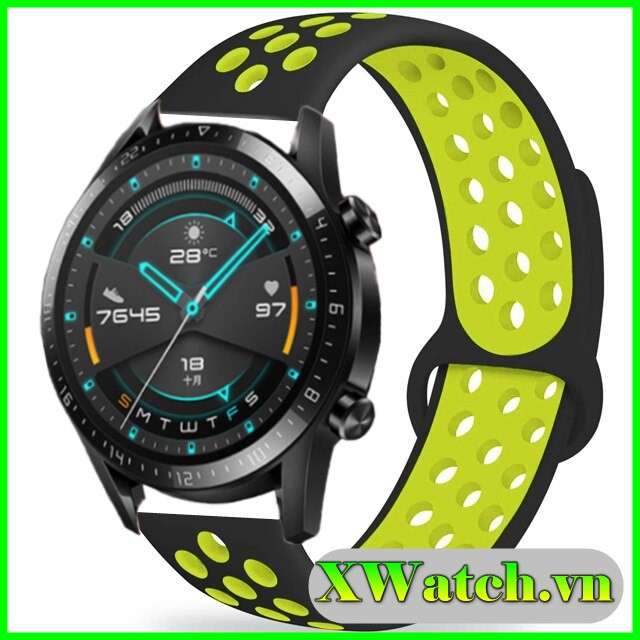 Dây đeo silicon thể thao 2 màu Samsung Galaxy Active 2 40 44mm Gear S2 S4 Bip Lite Bip S Bip U Neo GTS GTS 2 GTR 42 ...