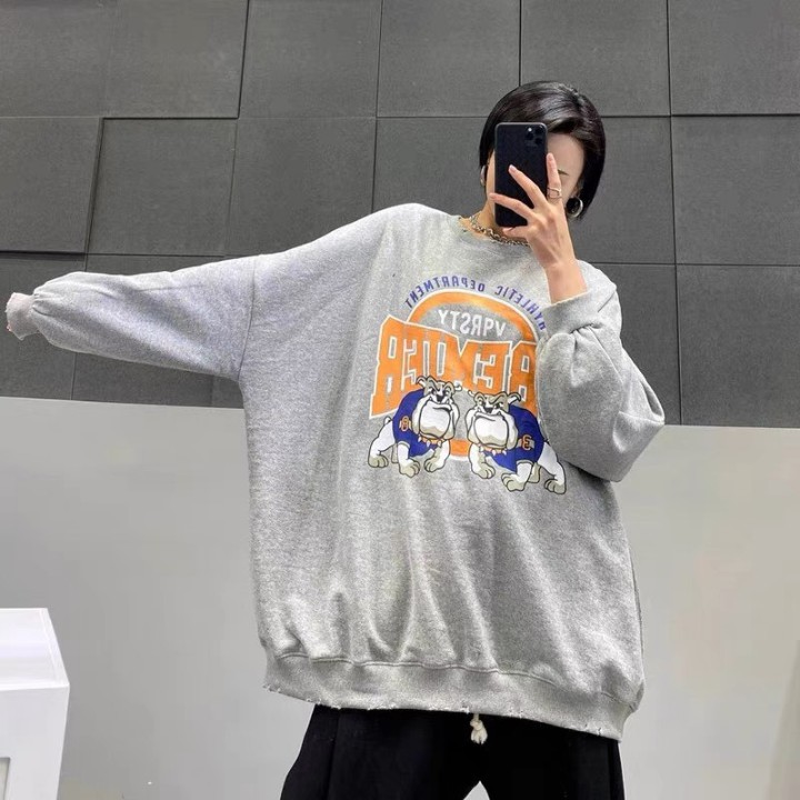 Áo sweater nữ/ Áo nỉ form rộng tay bồng unisex hình chó mặt xệ  RÔ STORE SW17 | BigBuy360 - bigbuy360.vn
