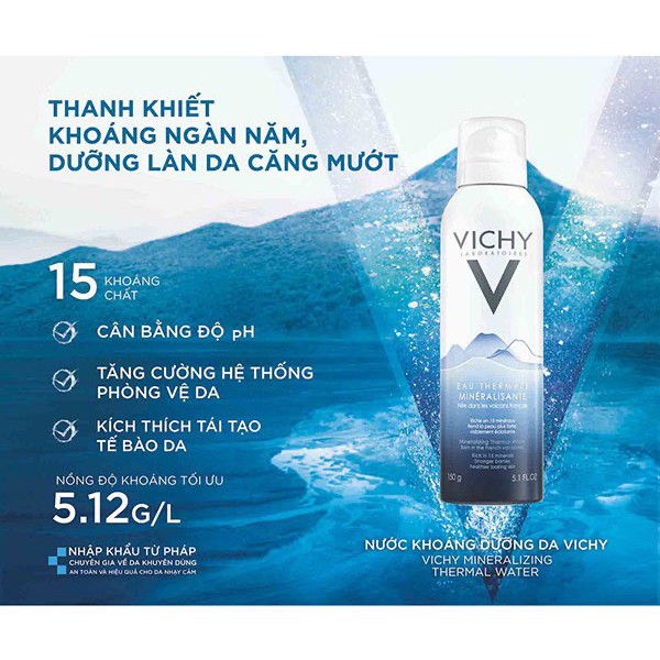 [Mã SRJULY1619 giảm 15K đơn 50K] Xịt khoáng dưỡng da Vichy Mineralizing Thermal Water 50-150-300ml | BigBuy360 - bigbuy360.vn