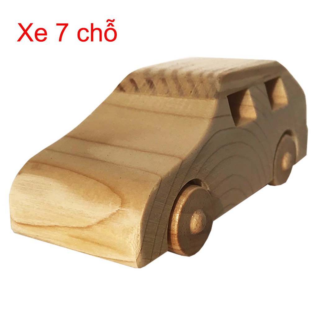 Xe đồ chơi gỗ an toàn cho bé - Xe oto 7 chỗ