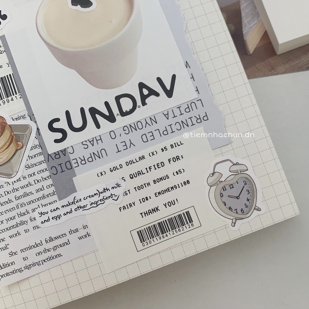 SET 2 TẤM STICKER HÀN QUỐC MY DAILY LIFE trang trí journal (ảnh thật) - Tiệm nhà Chun