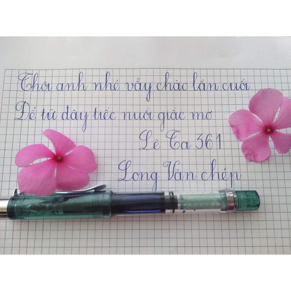 BÚT LETA 361 ngòi lá tre kim tinh tự tạo thanh đậm - tặng kèm túi nỉ