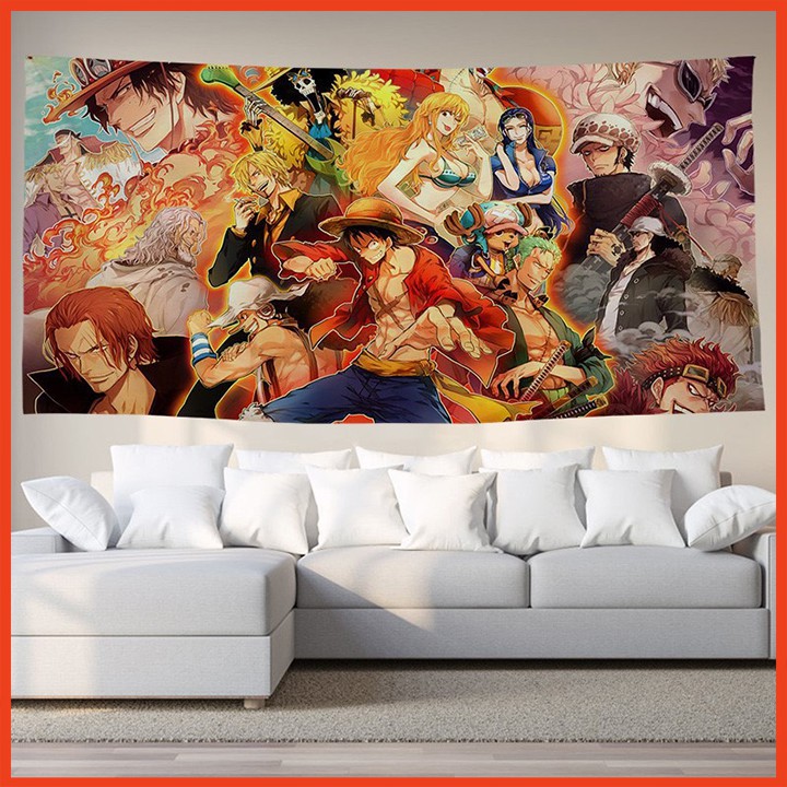 Thảm Treo Tường Anime OnePiece, Tranh Vải Trang Trí Phòng Ngủ Kích Thước 70 x 100 cm [ Tặng Kèm Móc Treo ]