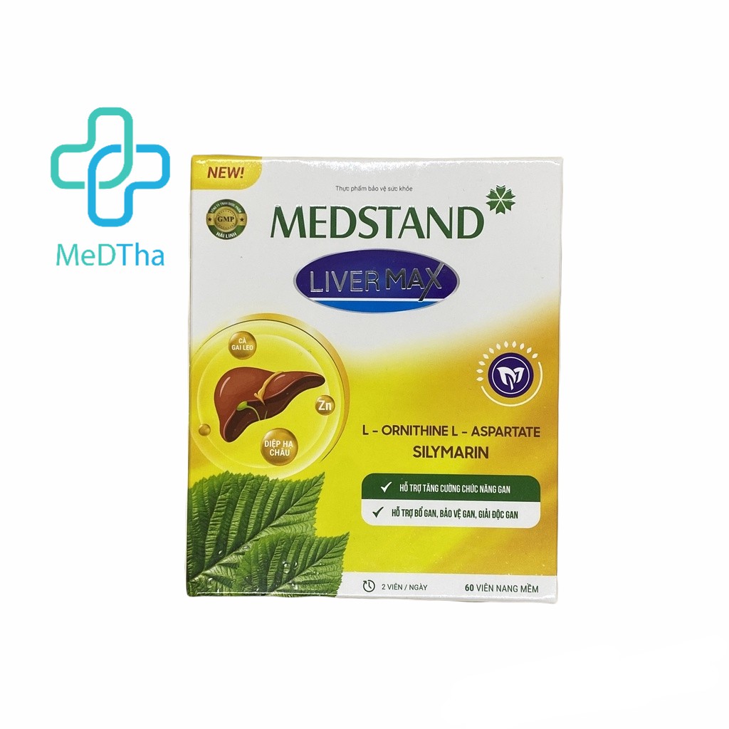 Viên uống giải độc gan Medstand Liver Max - Bảo vệ và tăng cường chức năng gan (Hộp 60 viên) [Chính hãng]