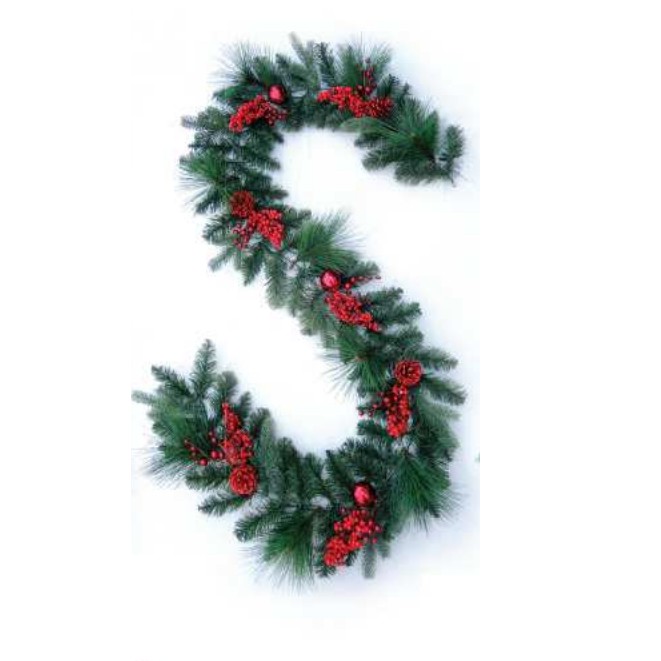 Phụ kiện trang trí noel Dây lá thông kết dày dài 1.8m B5