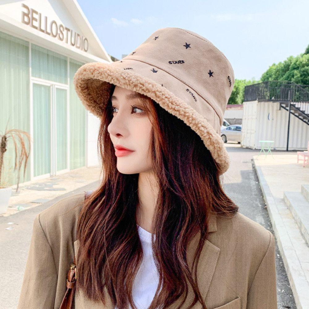 Mũ Bucket Lông Mềm Hai Mặt Giữ Ấm Mùa Đông