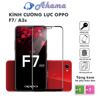 Kính Cường Lực Oppo F7 A3s full màn chống trầy xước rơi vỡ độ bền cao tặng kèm khăn lau màn hình