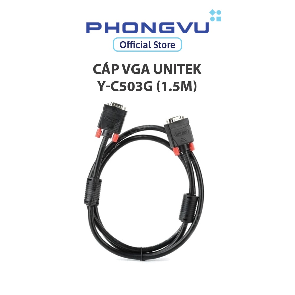 Cáp VGA Unitek Y-C503G  - Bảo hành 12 tháng